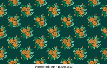 Beautiful rose flower for spring, with cute leaf and floral pattern design.