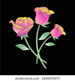 hermoso vector de flores de rosa en estilo elegante y lujoso