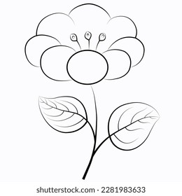 Una hermosa línea vectorial de flores de rosa