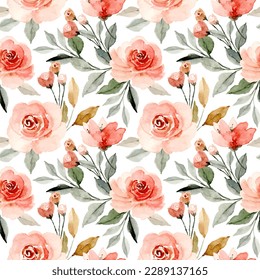 Beautiful rose flower watercolor pattern for background, fabric, textile, fashion, wallpaper, wedding, banner, sticker, decoration etc.
