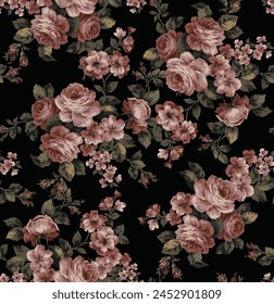 beautiful rose flowers pattern suitable for wall decoration or textile design