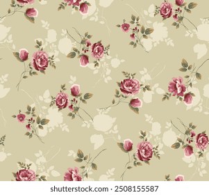 beautiful rose flowers pattern suitable for textile design or wall decoration