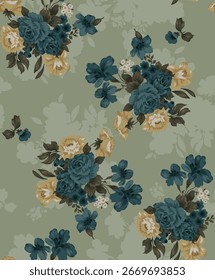 schöne Rosenblumen Muster geeignet für Textil-Design oder Wanddekoration