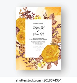 Beautiful rose frame autumn fall background 