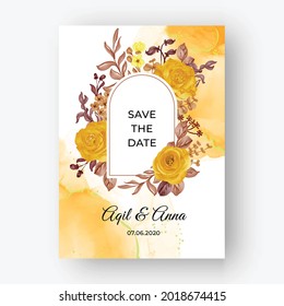 Beautiful rose frame autumn fall background 