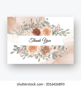 Beautiful rose frame background for wedding invitation with beige soft pastel color