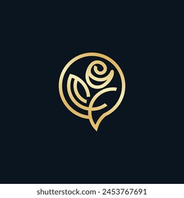 Beautiful rose gold monoline simple logo for brands and companies