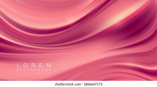 Beautiful Rose Gold Satin. Drapery Background. Vector Illustration