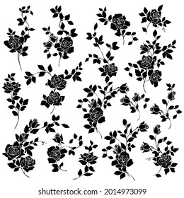 Beautiful rose illustration material collection,