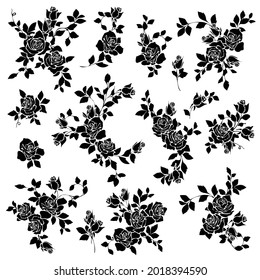 Beautiful rose illustration material collection,