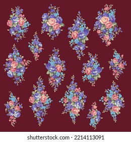 Beautiful rose illustration material collection,