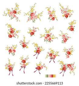 Beautiful rose illustration material collection,