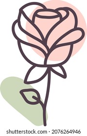 Beautiful rose, illustration, vector, on a white background.