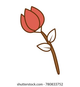 beautiful rose isolated icon