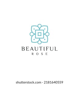 Beautiful rose logo  vector illustration isolated on white background