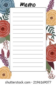 a beautiful rose memo to help you planning or as a reminder, also beautiful for your diary