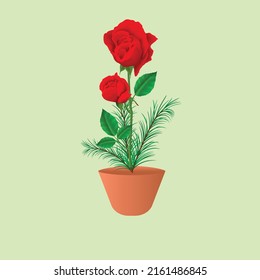 beautiful rose in mud pot. eps file illustrator