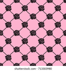 Beautiful rose pattern in black and pink and inspired by gothic and punk.