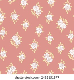 Hermoso patrón de rosa perfecto para el diseño textil,