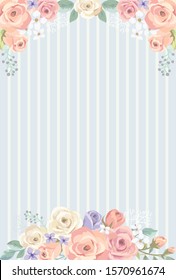 Beautiful rose post card template