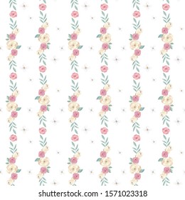 Beautiful rose seamless background pattern illustration