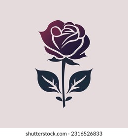 beautiful rose simple logo, vector rose logo aesthetic, rose icon.