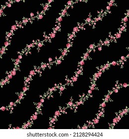 Beautiful rose vertical stripe seamless pattern,