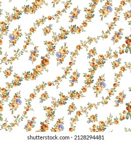 Beautiful rose vertical stripe seamless pattern,