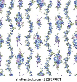 Beautiful rose vertical stripe seamless pattern,