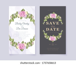 diseño vectorial de invitación a boda rosa