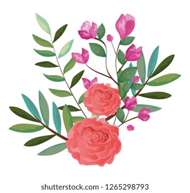 beautiful rosebush decoration icon