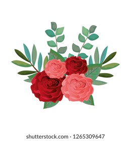 beautiful rosebush decoration icon