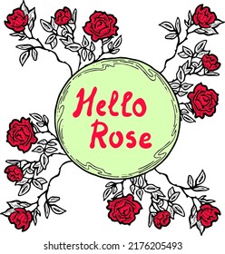 Hermosa composición decorativa de arcos para citas, bodas, cumpleaños para celebrar día especial. Borde floral. Flores románticas para decorar el evento. Ilustración vectorial. Dibujo de estilo vintage.