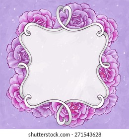 Beautiful roses frame card