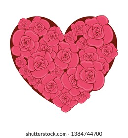 beautiful roses with heart shape
