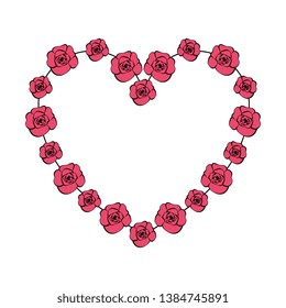 beautiful roses with heart shape
