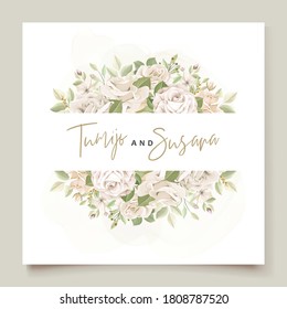 Beautiful roses invitation card template