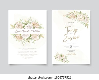 Beautiful roses invitation card template