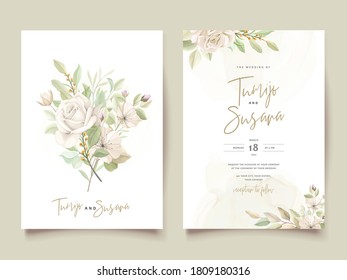 beautiful roses invitation card template