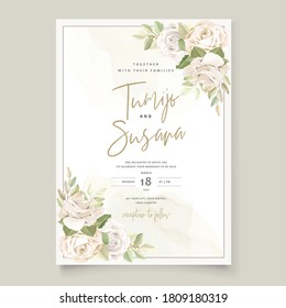 beautiful roses invitation card template