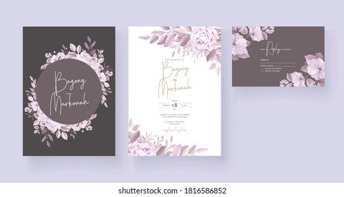 Beautiful roses invitation card template