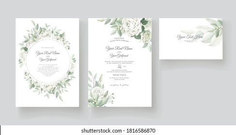 Beautiful roses invitation card template