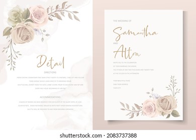 Beautiful roses invitation card template