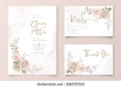Beautiful roses invitation card template