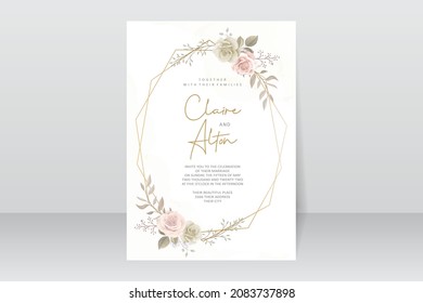 Beautiful roses invitation card template