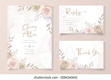 Beautiful roses invitation card template