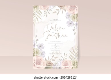 Beautiful roses invitation card template