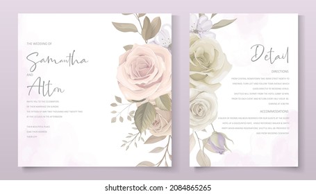 Beautiful roses invitation card template