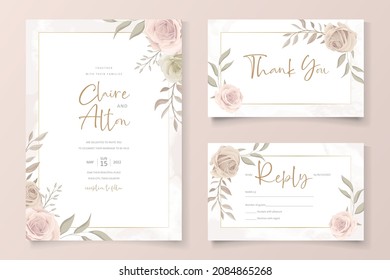 Beautiful roses invitation card template