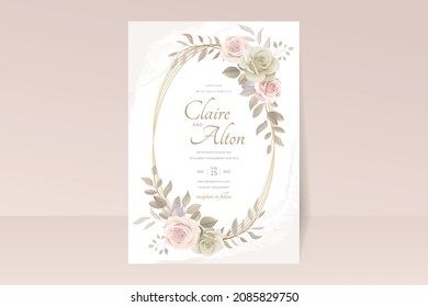 Beautiful roses invitation card template